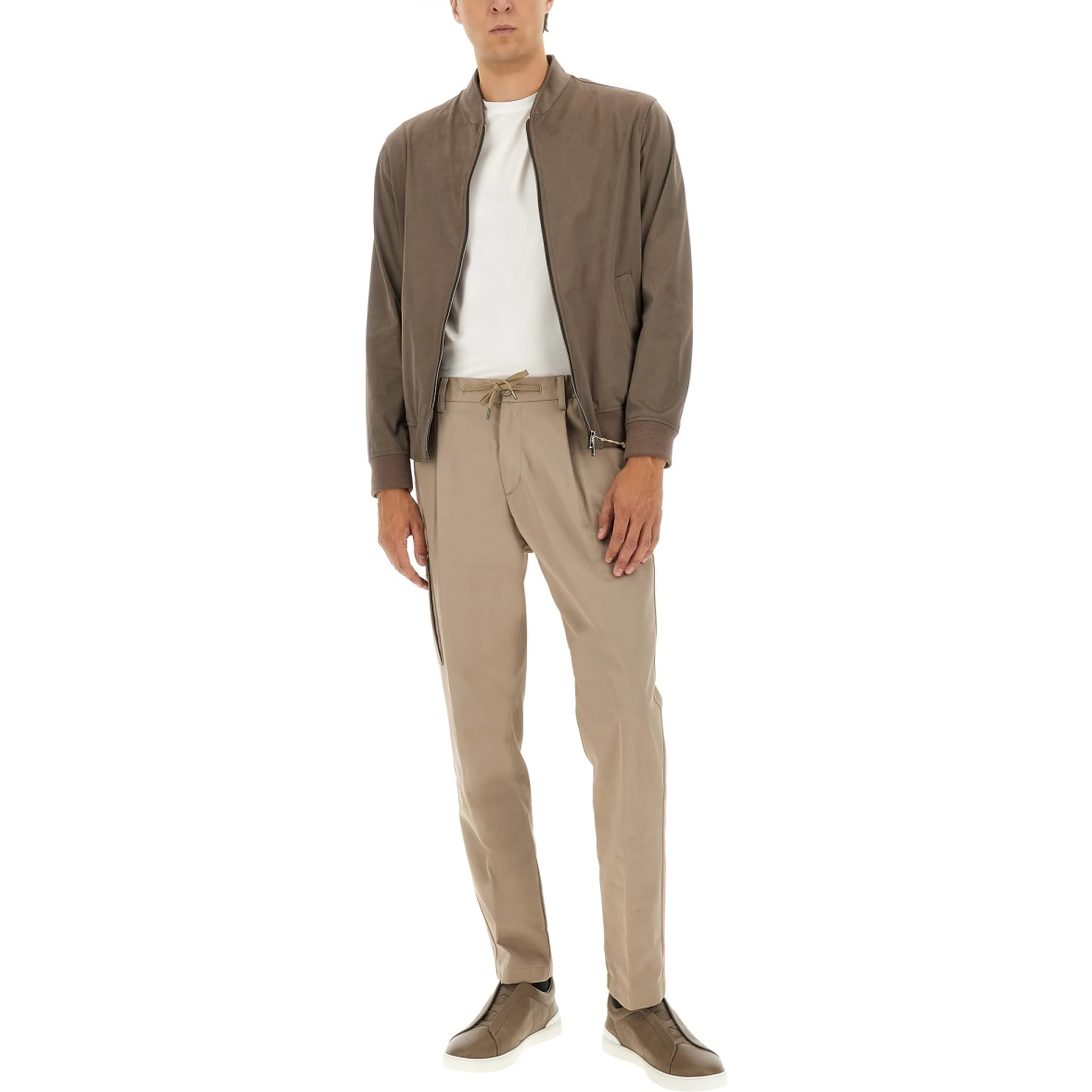 "RESORT" BOMBER JACKET IN SUEDE ALTERNATIVES