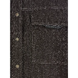 Brown Shirt with Classic Collar and Monil Detail on the Pocket in Cotton Blend Woman