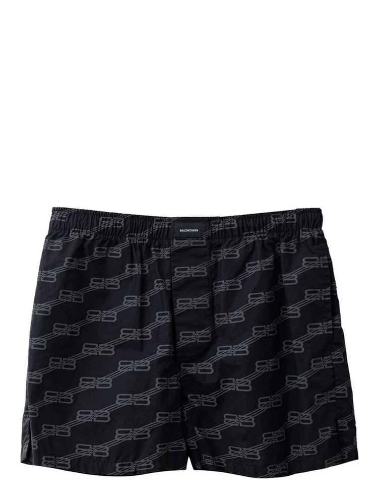 Black Cotton Bermuda Shorts