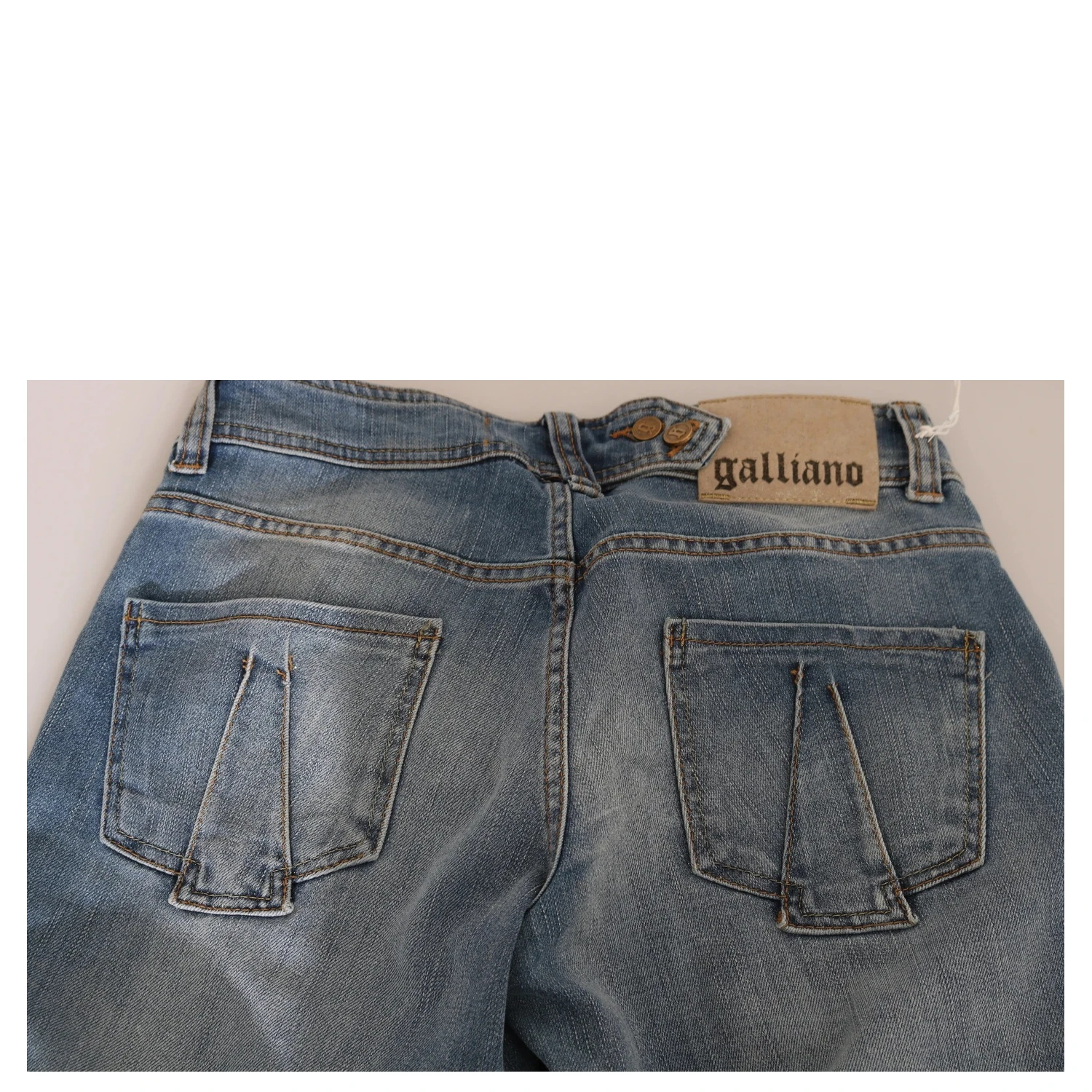 Blue Washed Mid Waist Skinny Casual Denim Pants