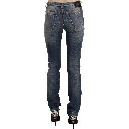 Blue Washed Boot Cut Casual Denim Pants Jeans