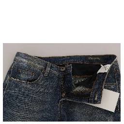 Blue Washed Boot Cut Casual Denim Pants Jeans