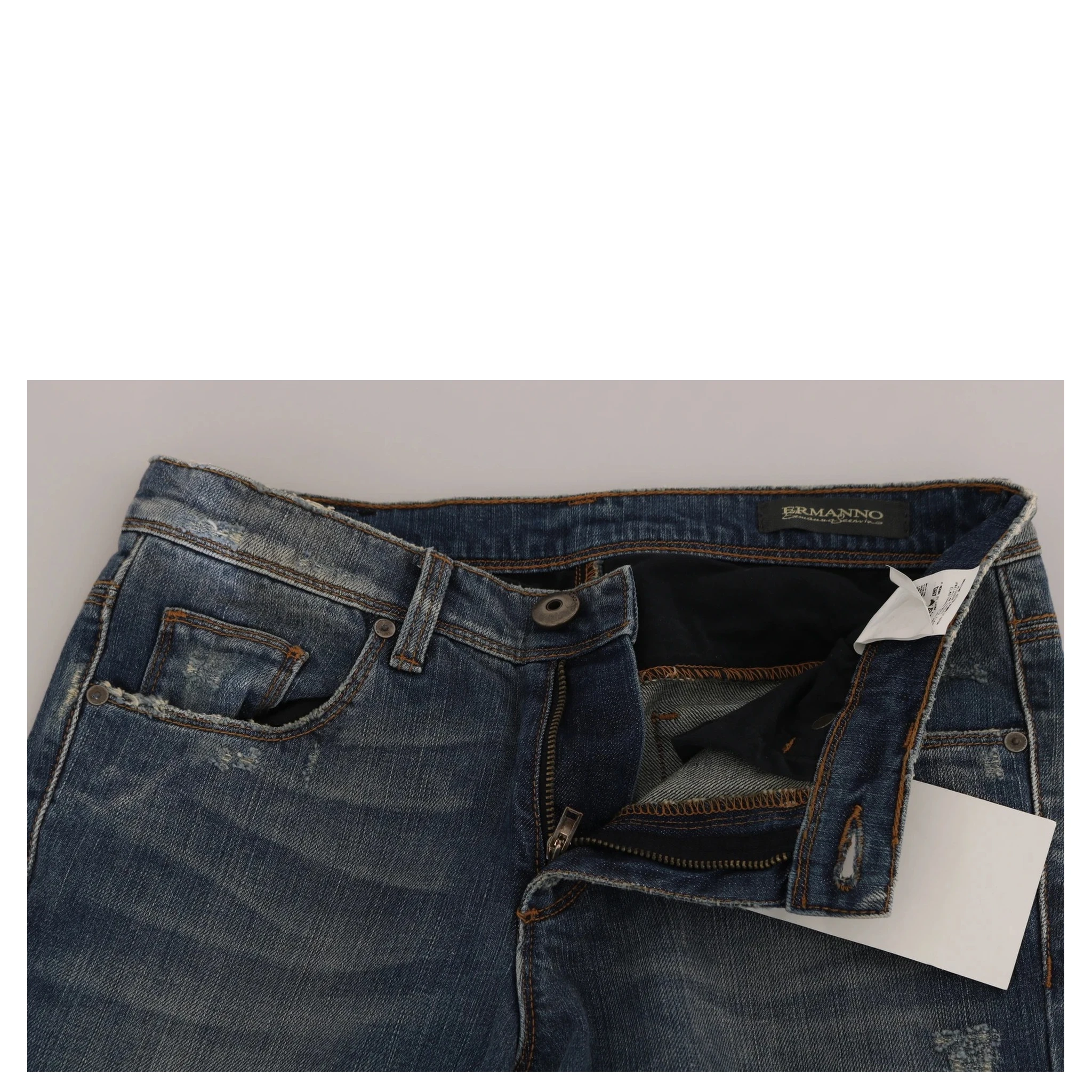 Blue Washed Boot Cut Casual Denim Pants Jeans