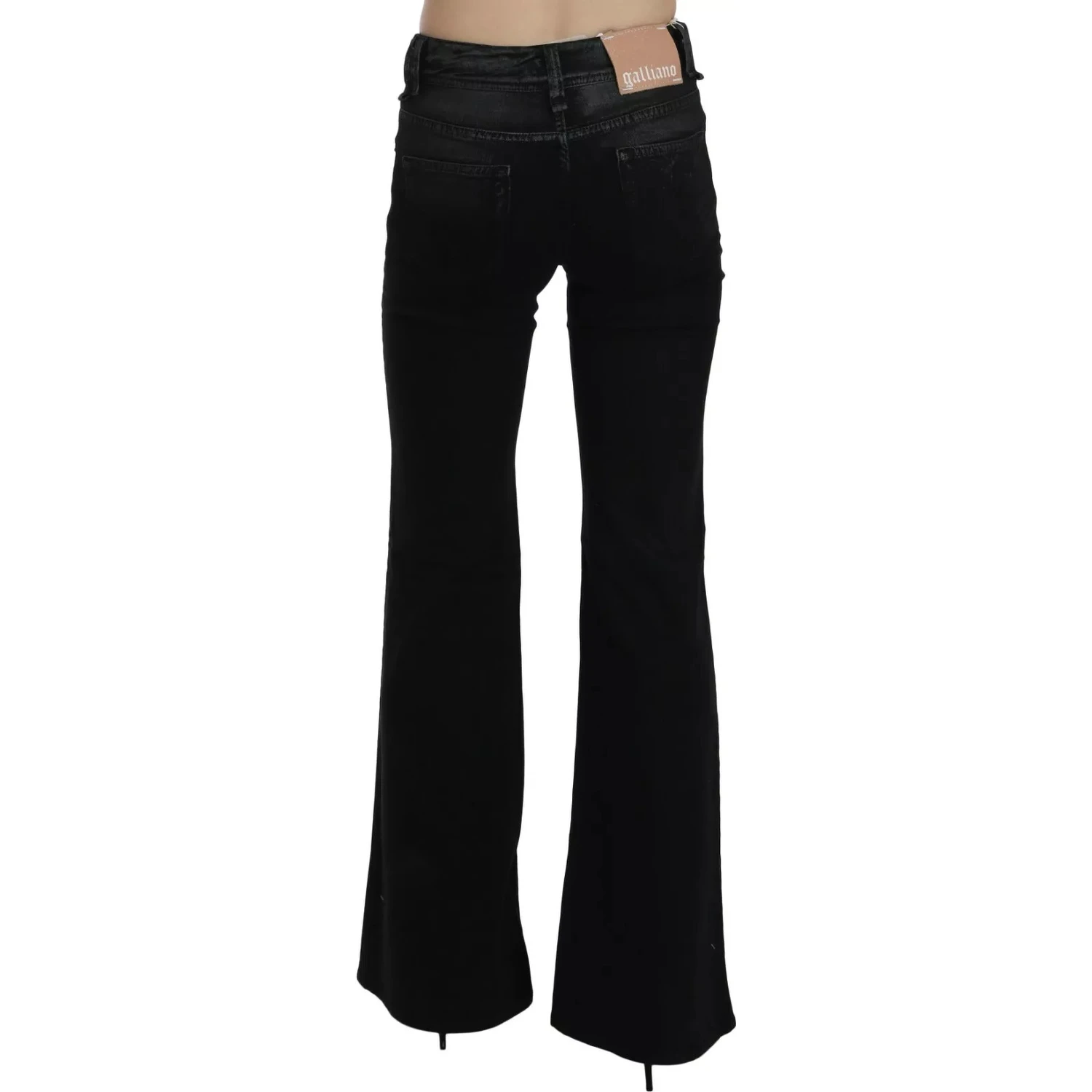 Black Washed High Waist Flared Denim Casual Pants Jeans