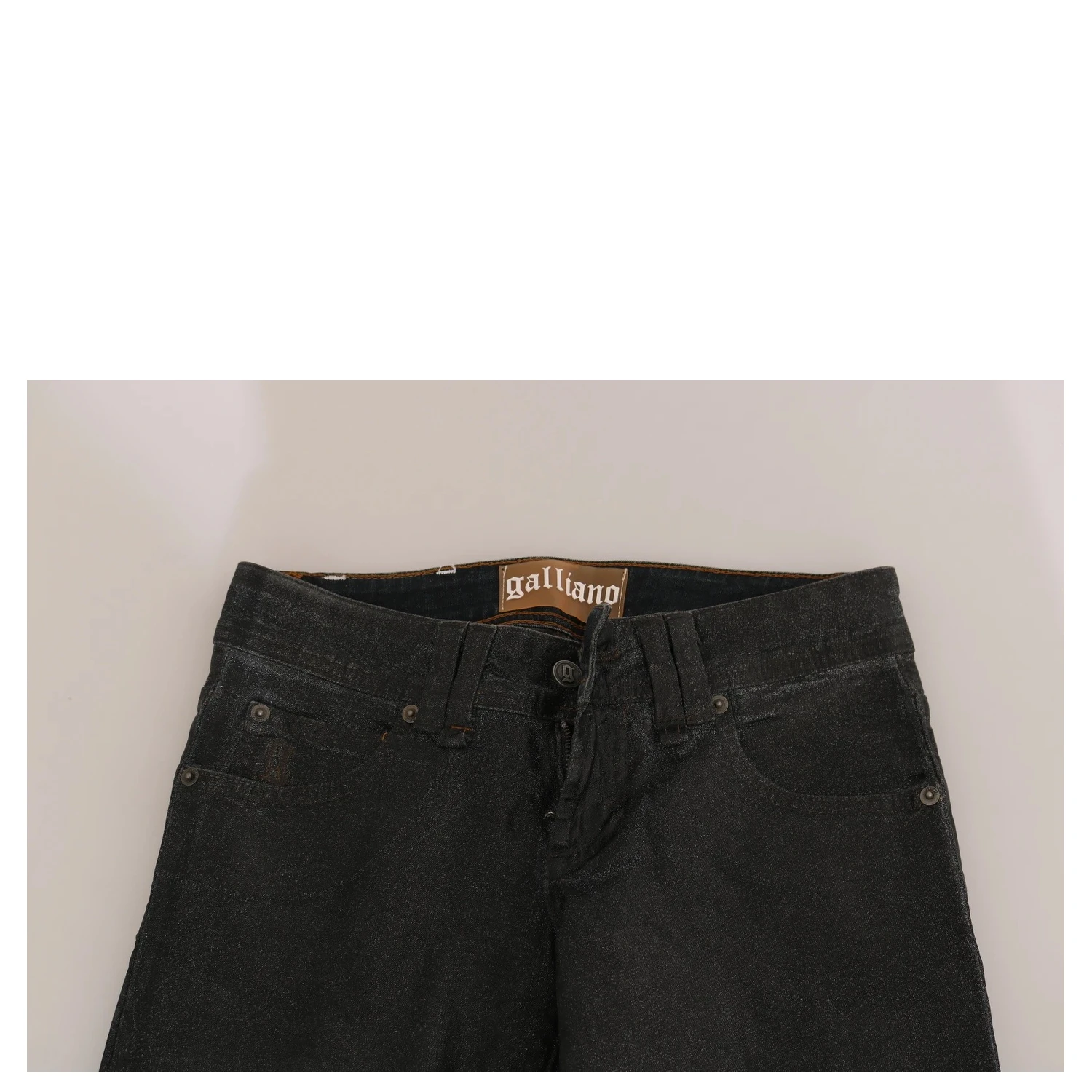 Black Washed Low Waist Regular Leg Denim Pants