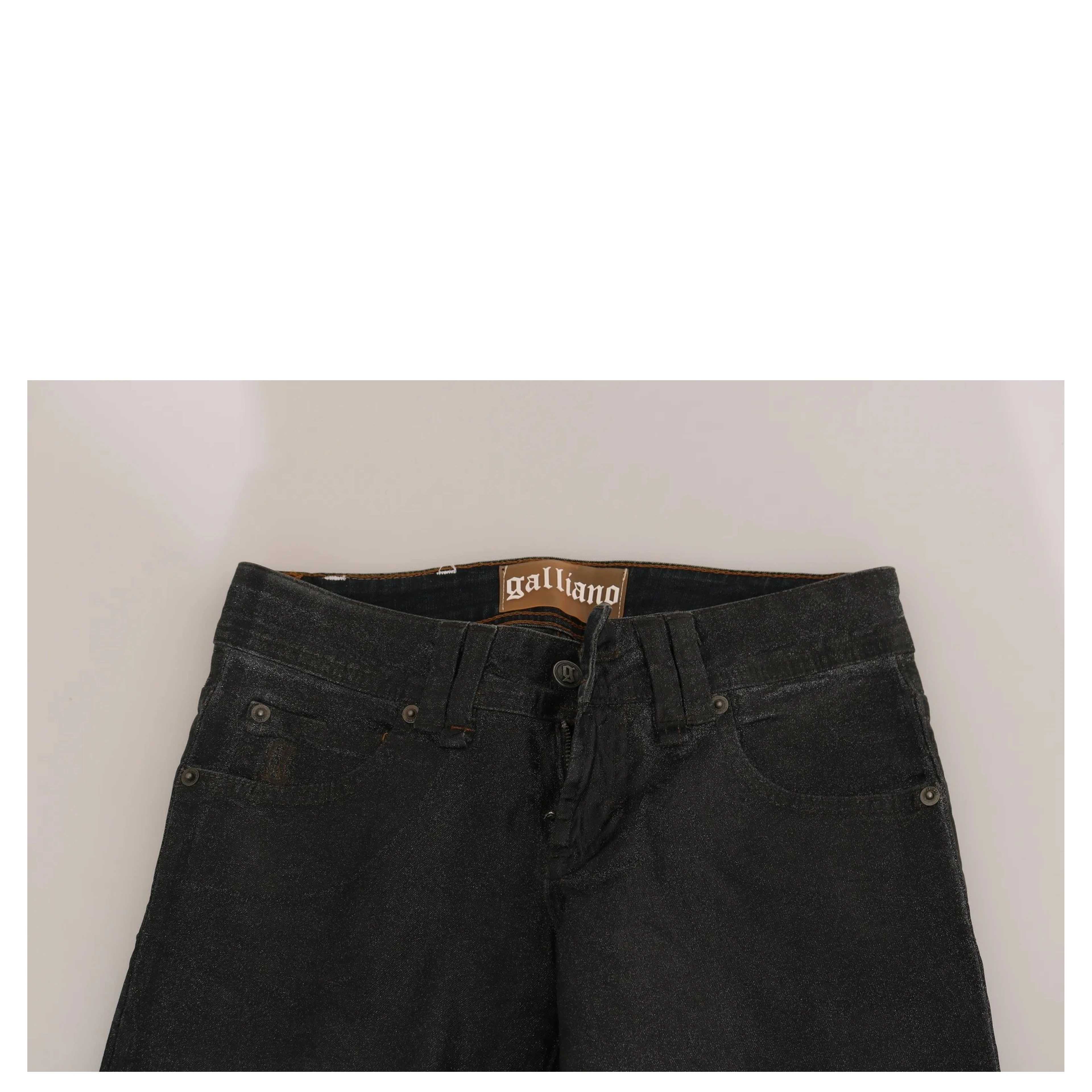 Black Washed Low Waist Regular Leg Denim Pants