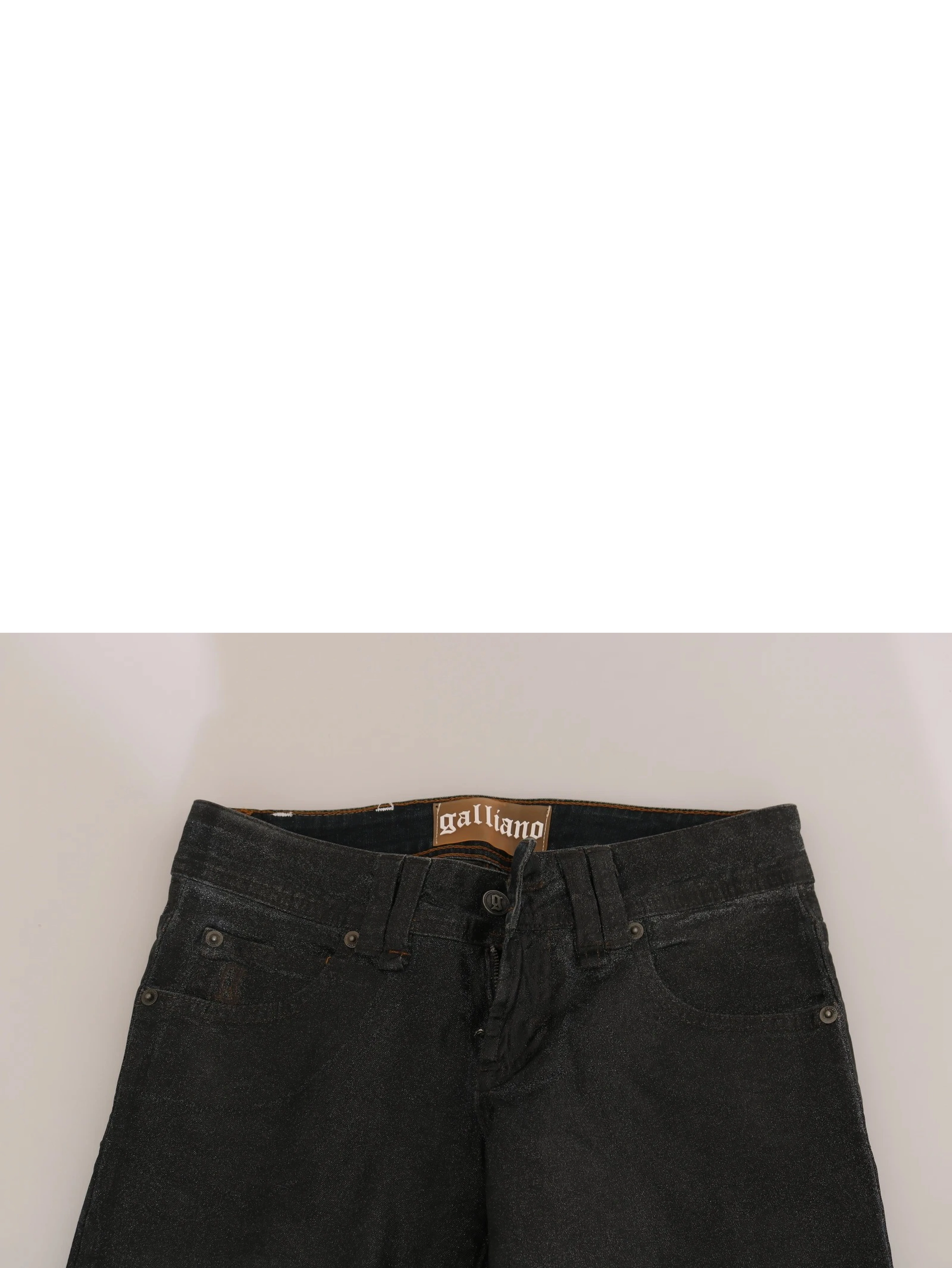 Black Washed Low Waist Regular Leg Denim Pants