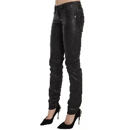Black Washed Low Waist Regular Leg Denim Pants