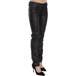 Black Washed Low Waist Regular Leg Denim Pants