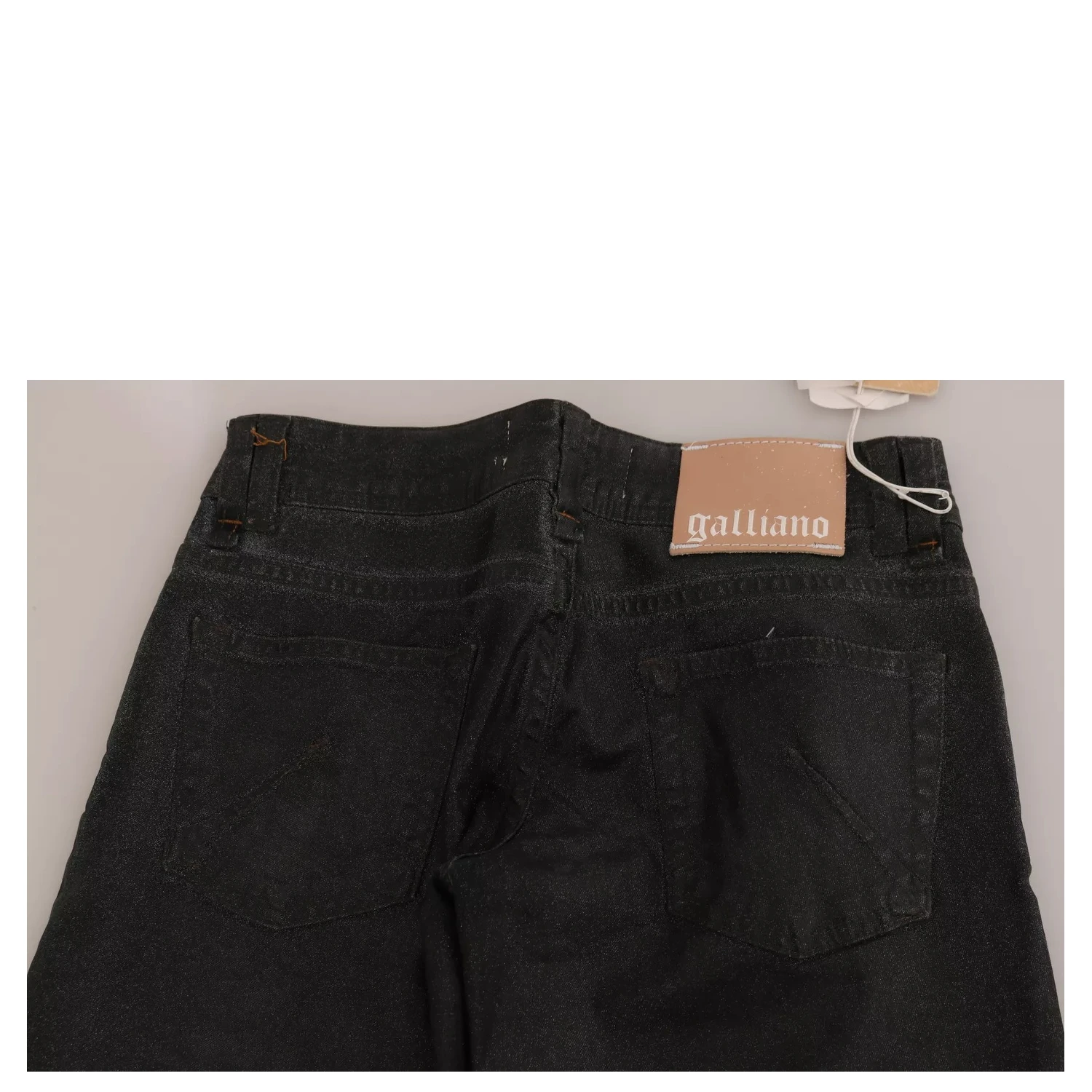 Black Washed Low Waist Regular Leg Denim Pants