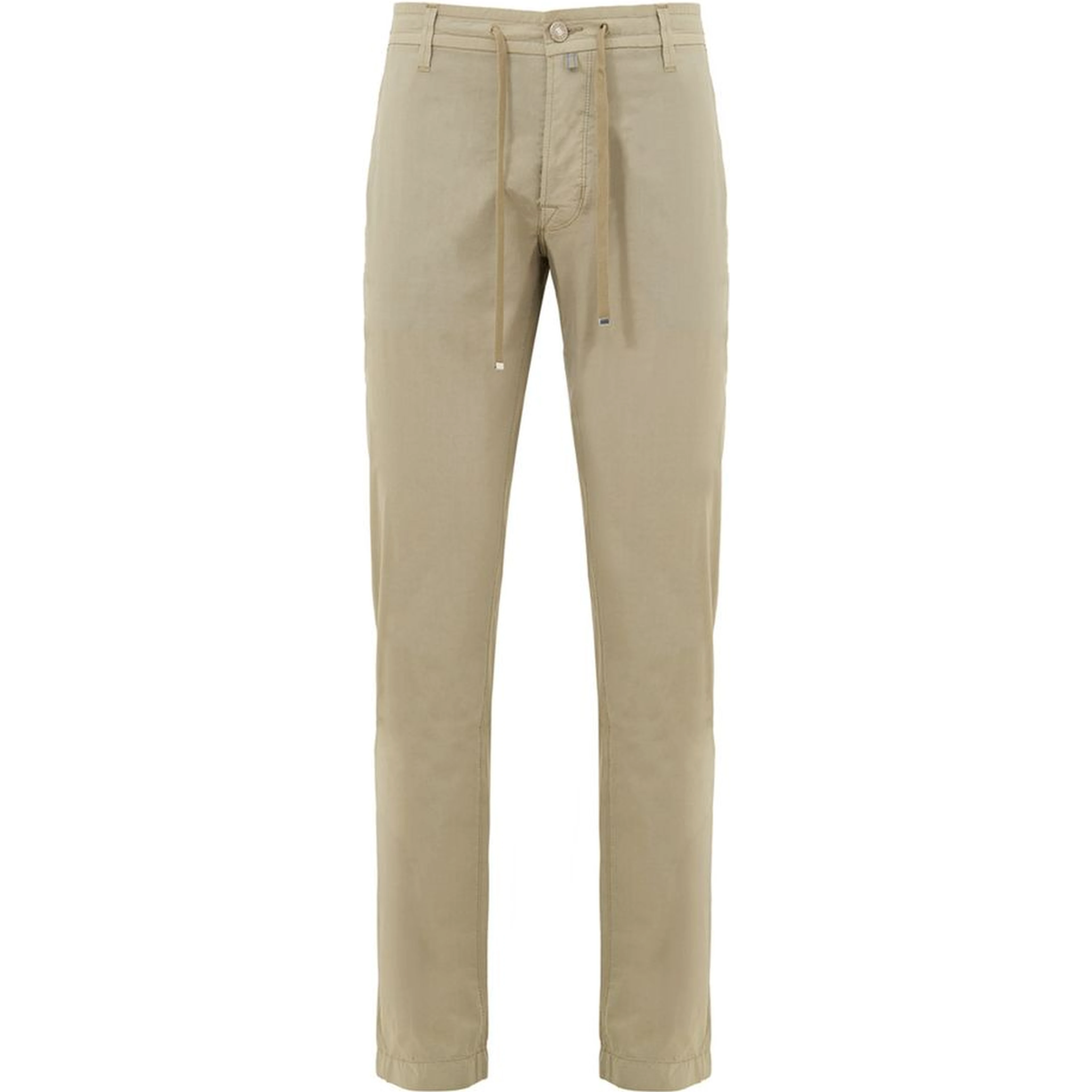 Beige Cotton Casual Pants