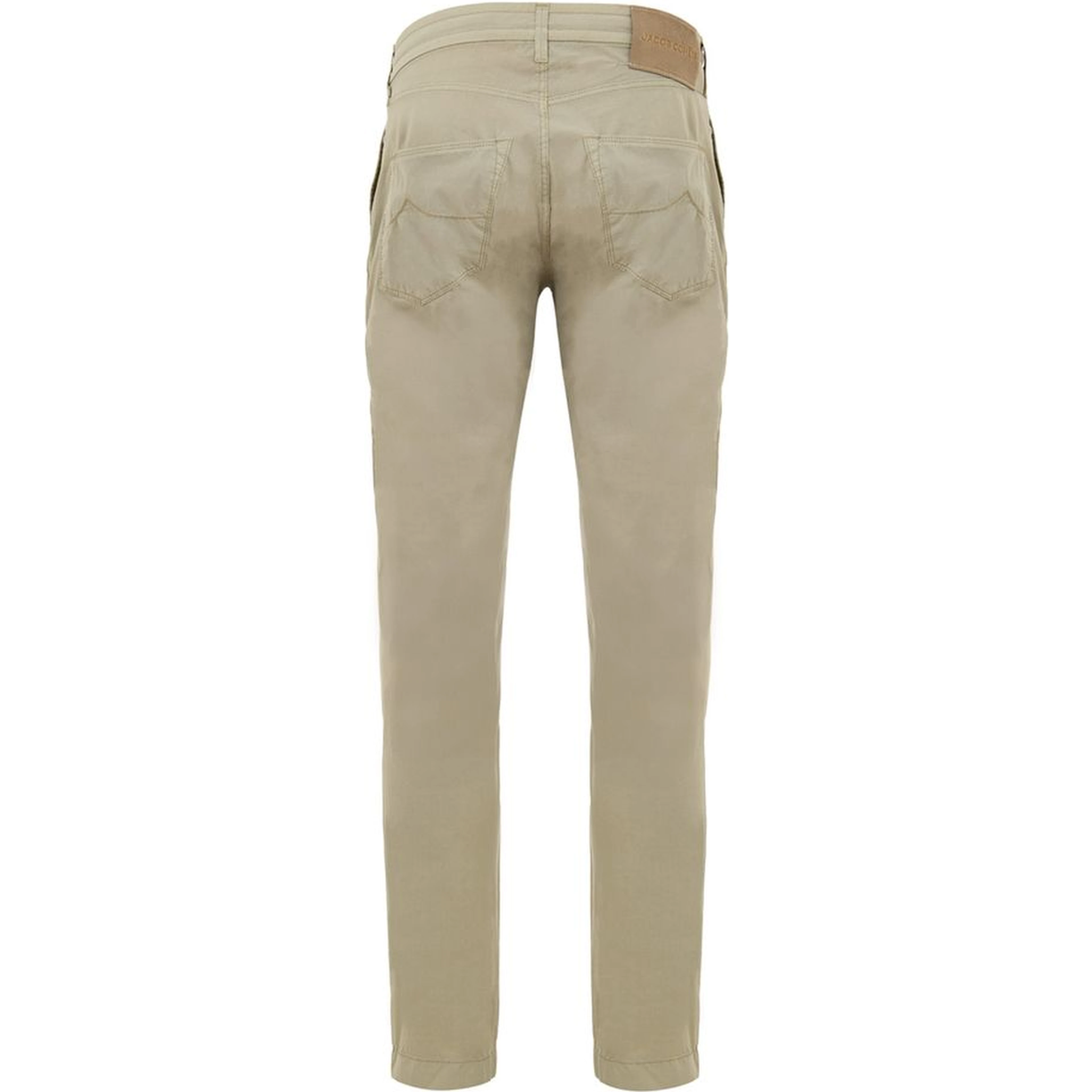 Beige Cotton Casual Pants