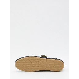 Endouce velvet Mary-Jane ballerina flats