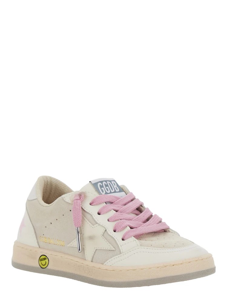 Superstar White Low-Top Sneakers with Side Star in Leather Girl alternative