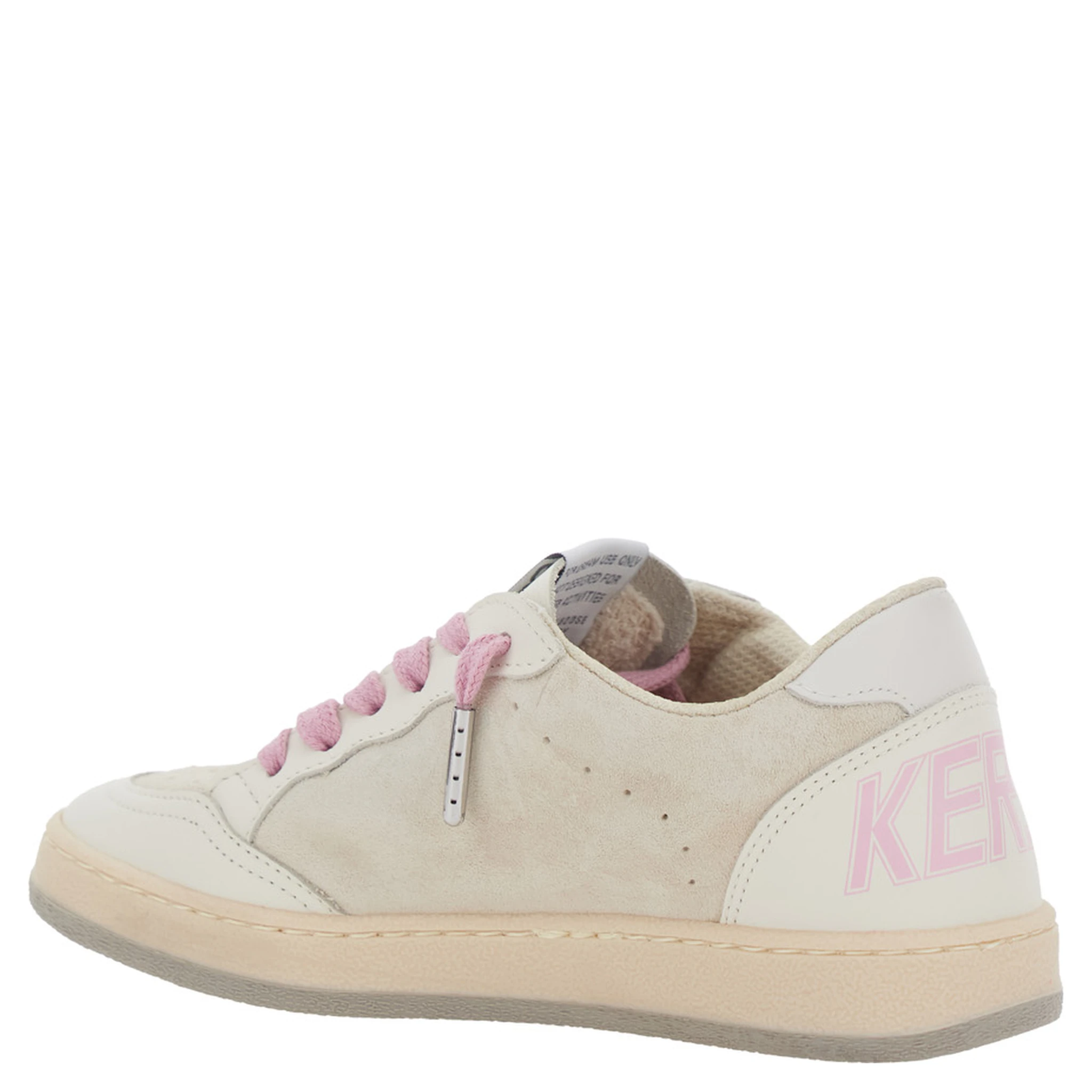 Superstar White Low-Top Sneakers with Side Star in Leather Girl