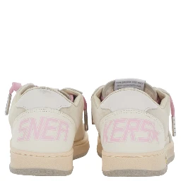 Superstar White Low-Top Sneakers with Side Star in Leather Girl