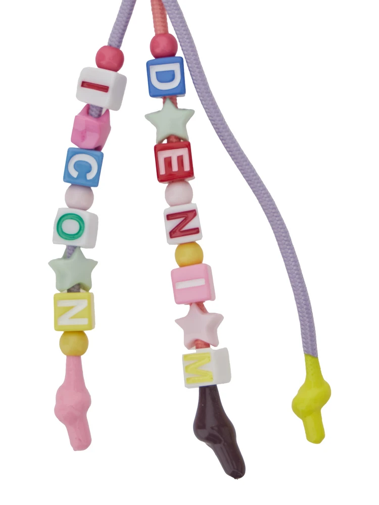 Cyrus Multicolor Keyring with Star Charm and Pendant Beaded Charms in Acetate Man alternative