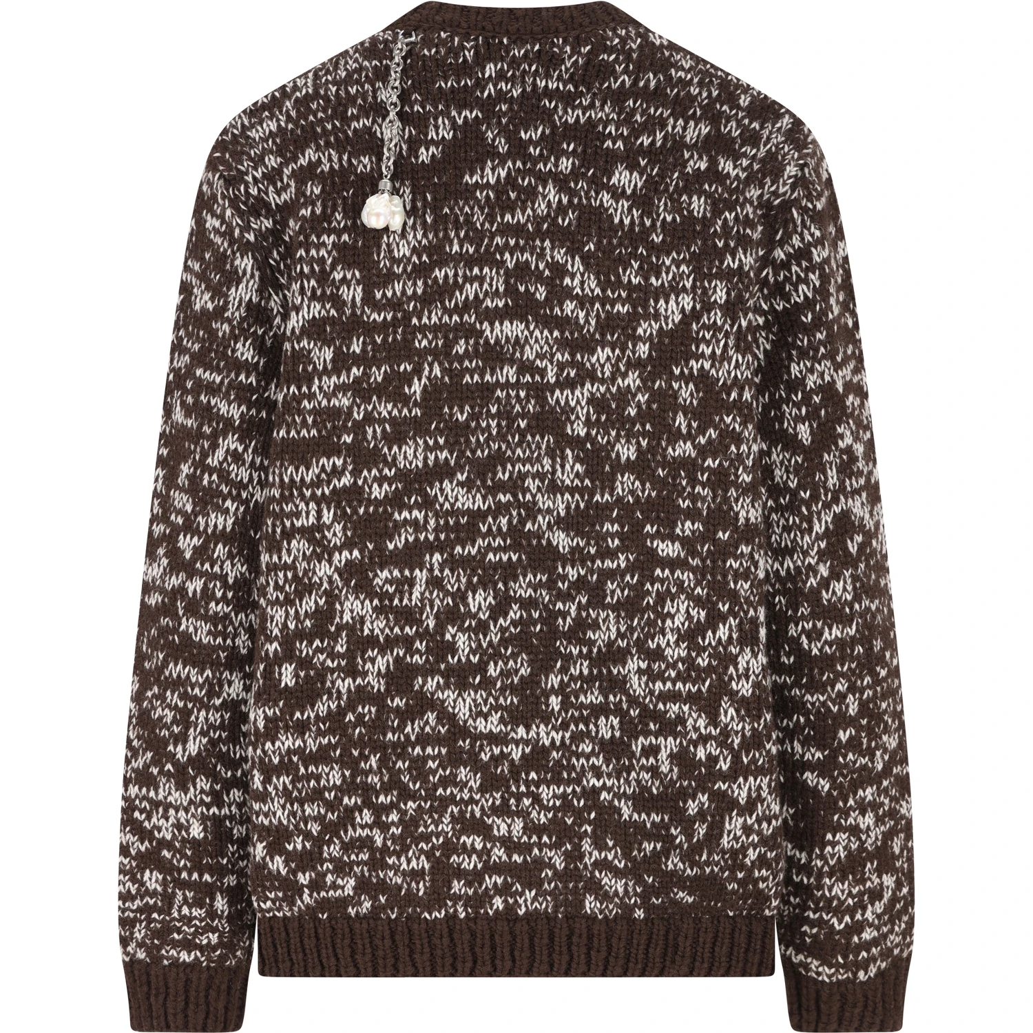Oversized Wool Sweater Featuring Embellishments