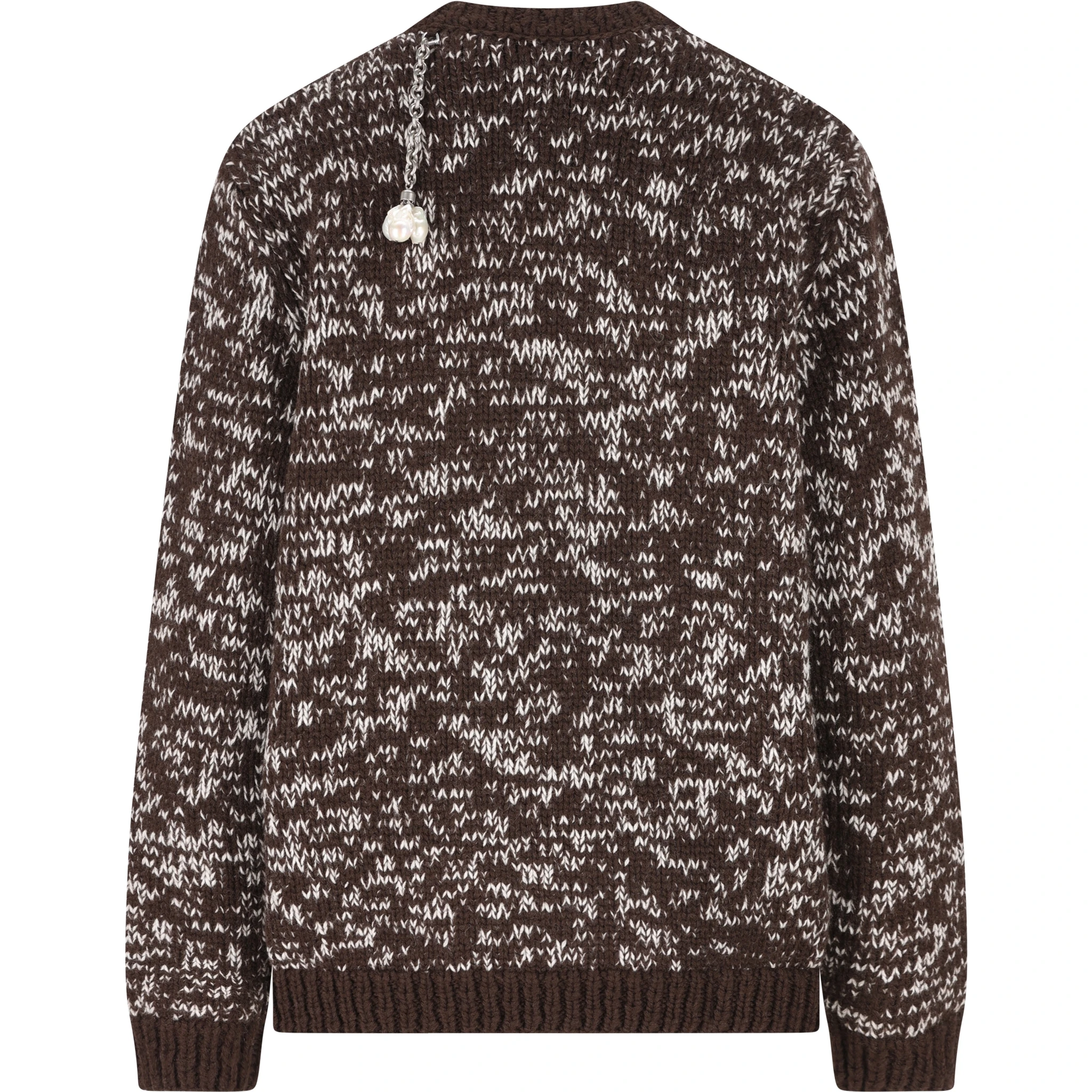 Oversized Wool Sweater Featuring Embellishments