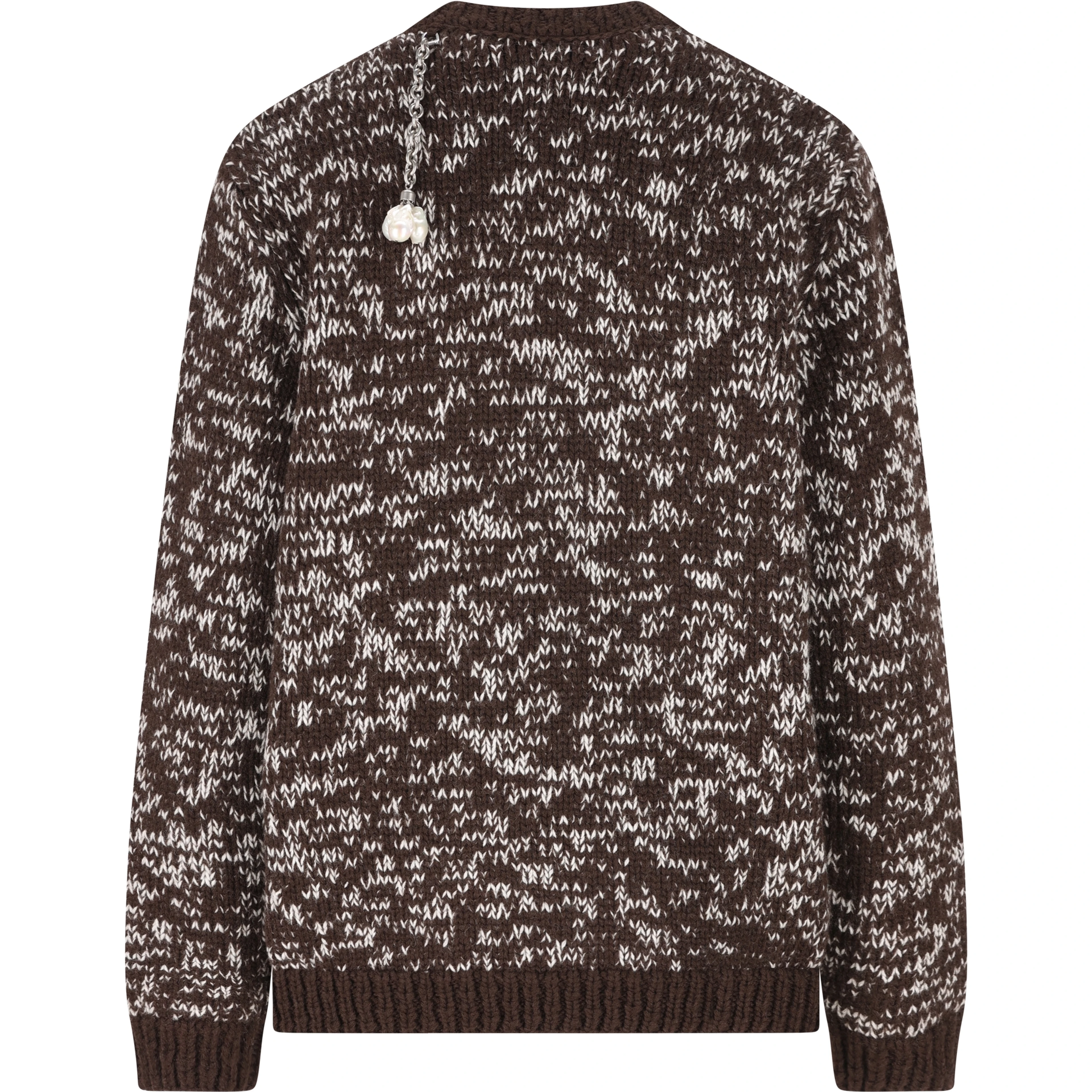 Oversized Wool Sweater Featuring Embellishments