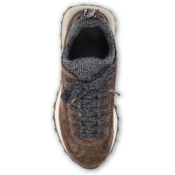 Suede lace-up sneakers