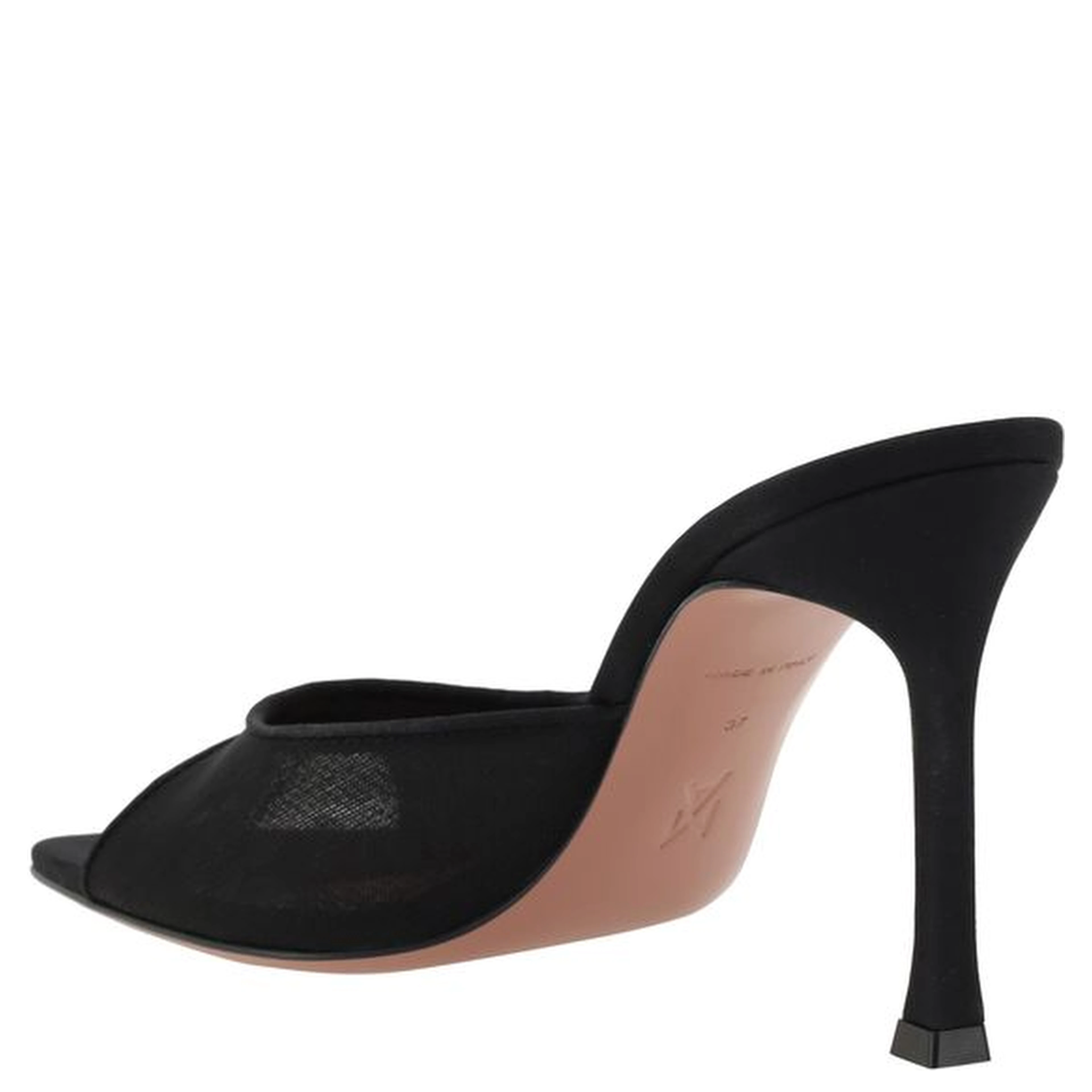 Black Fabric Stiletto Heel Sandals
