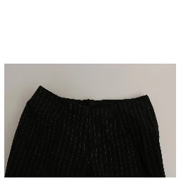 Black High Waist Straight Dress Trouser Pants