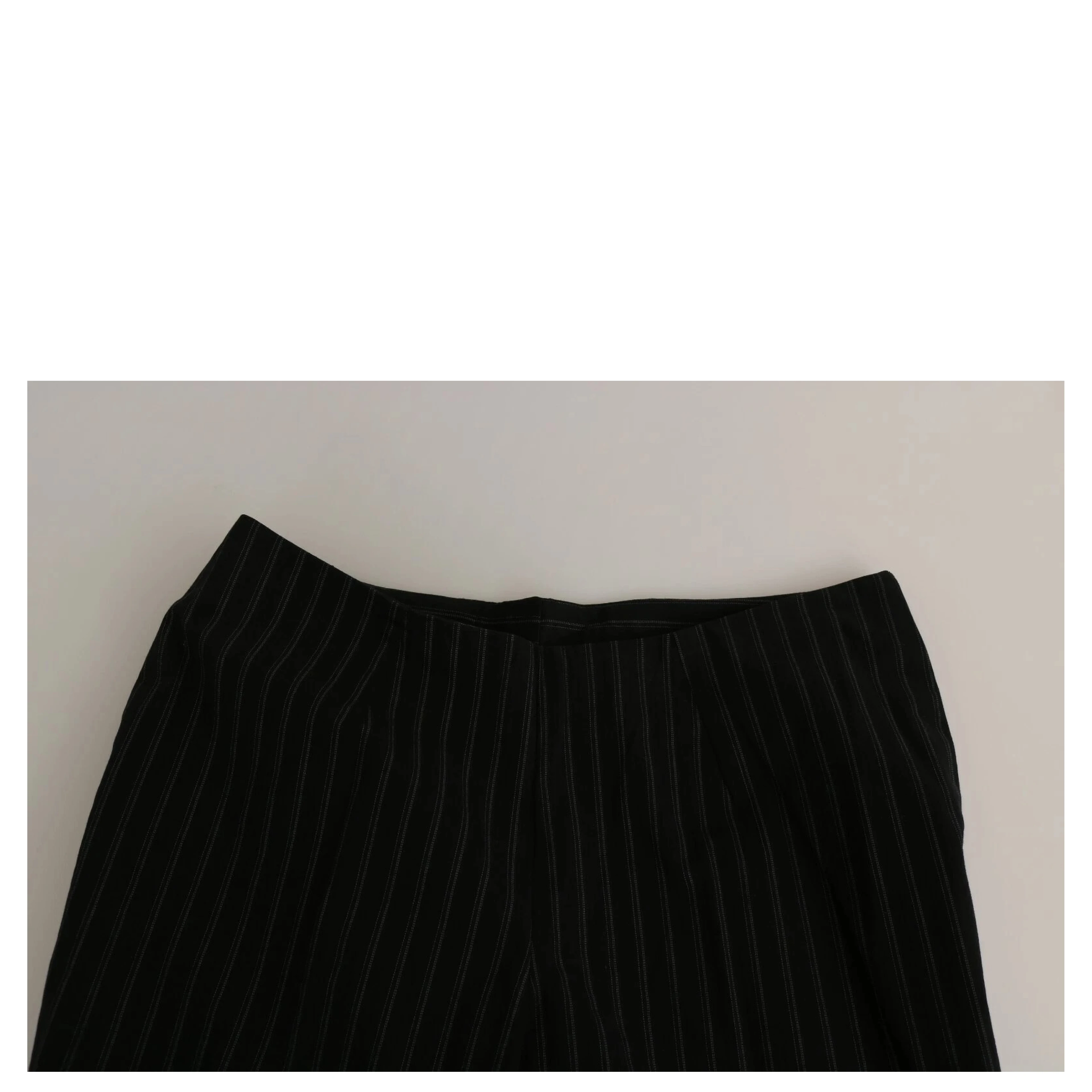 Black High Waist Straight Dress Trouser Pants