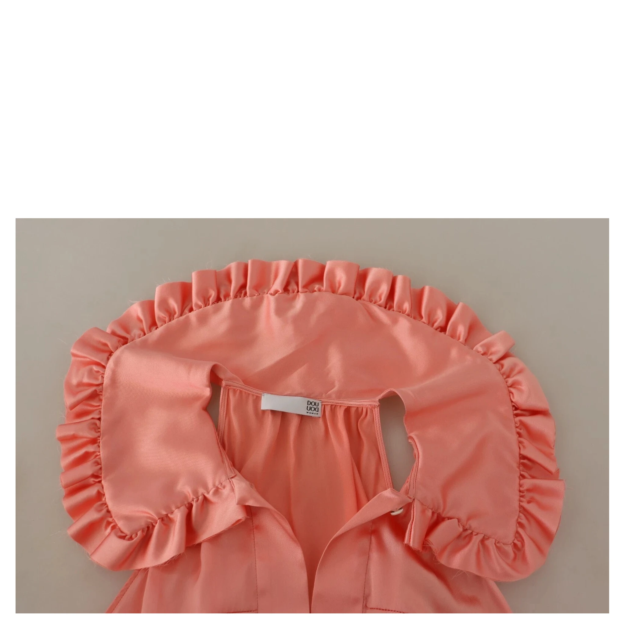 Pink Silk Stretch Sleeveless Collared Top Blouse