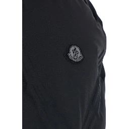 Rally Black Down Jacket with Slogan Print on the Collar and Logo Patch on the Sleeve in Tech Fabric Stretch Man