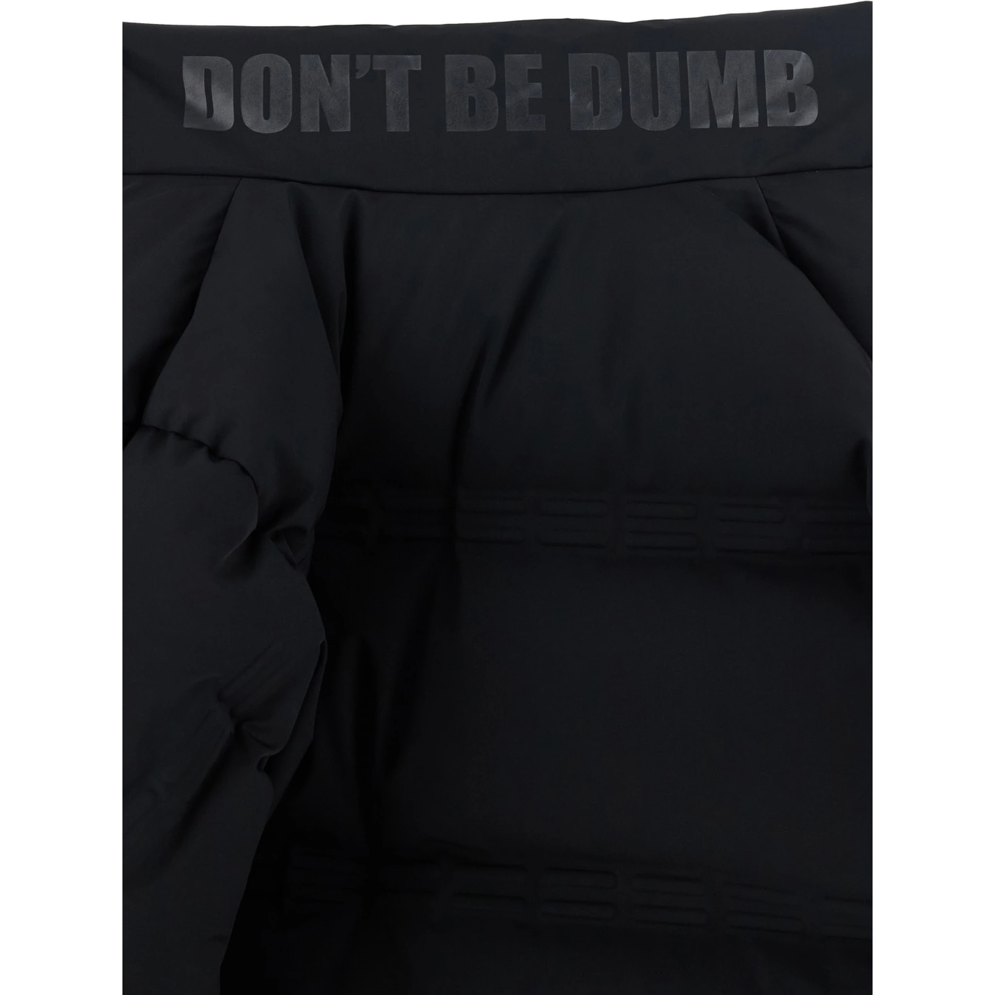 Rally Black Down Jacket with Slogan Print on the Collar and Logo Patch on the Sleeve in Tech Fabric Stretch Man