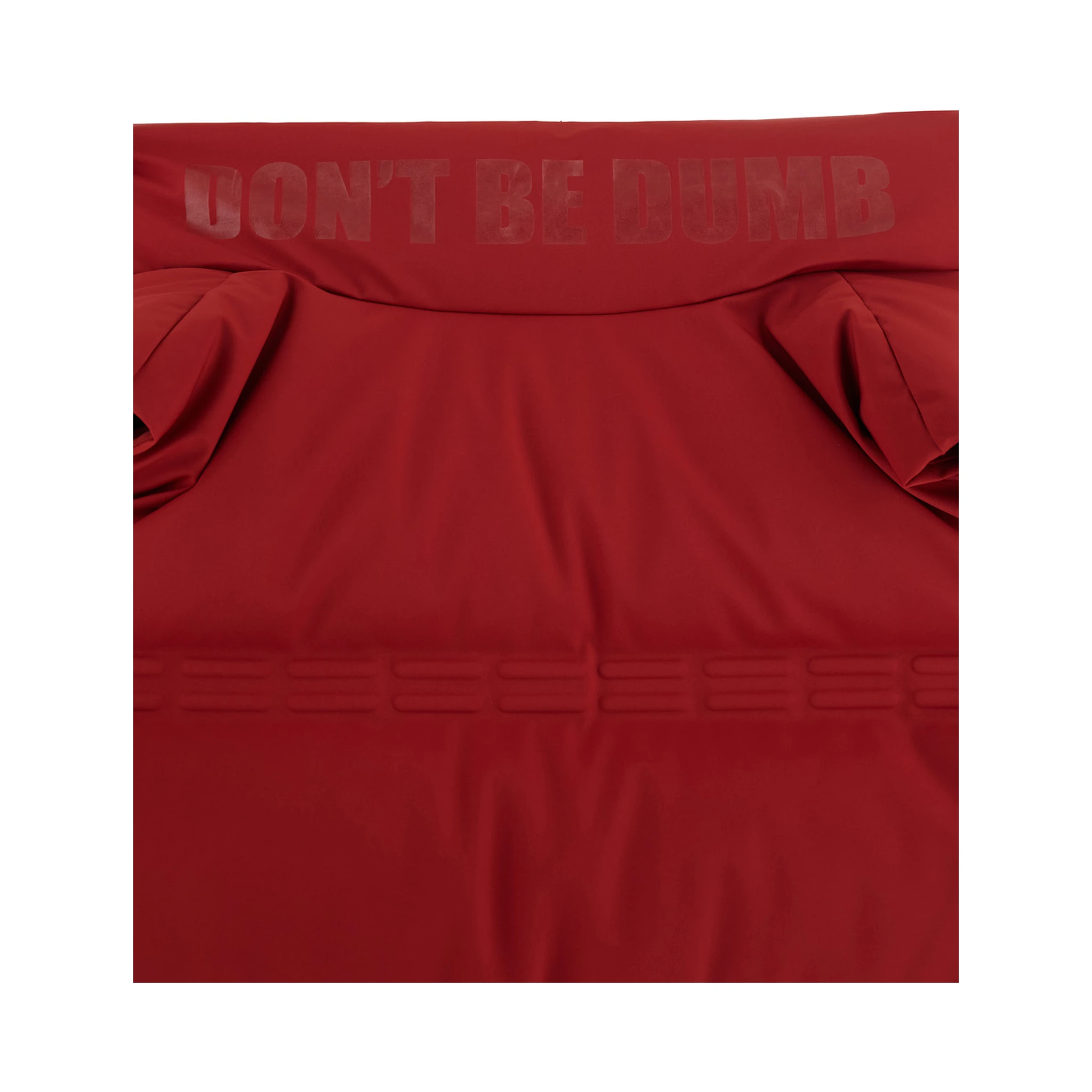 Sparky Red Sleeveless Down Jacket with Slogan Print on the Collar and Logo Patch on the Front in Tech Fabric Stretch Man