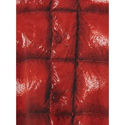 Red Crewneck T-Shirt with Quilted Effect Graphic Print on the Front and Logo Lettering on the Rear in Cotton Man