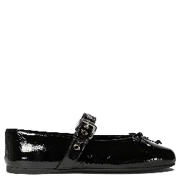 أحذية باليه جلدية مسطحة