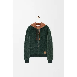 Hoodie sweatshirt in shearling