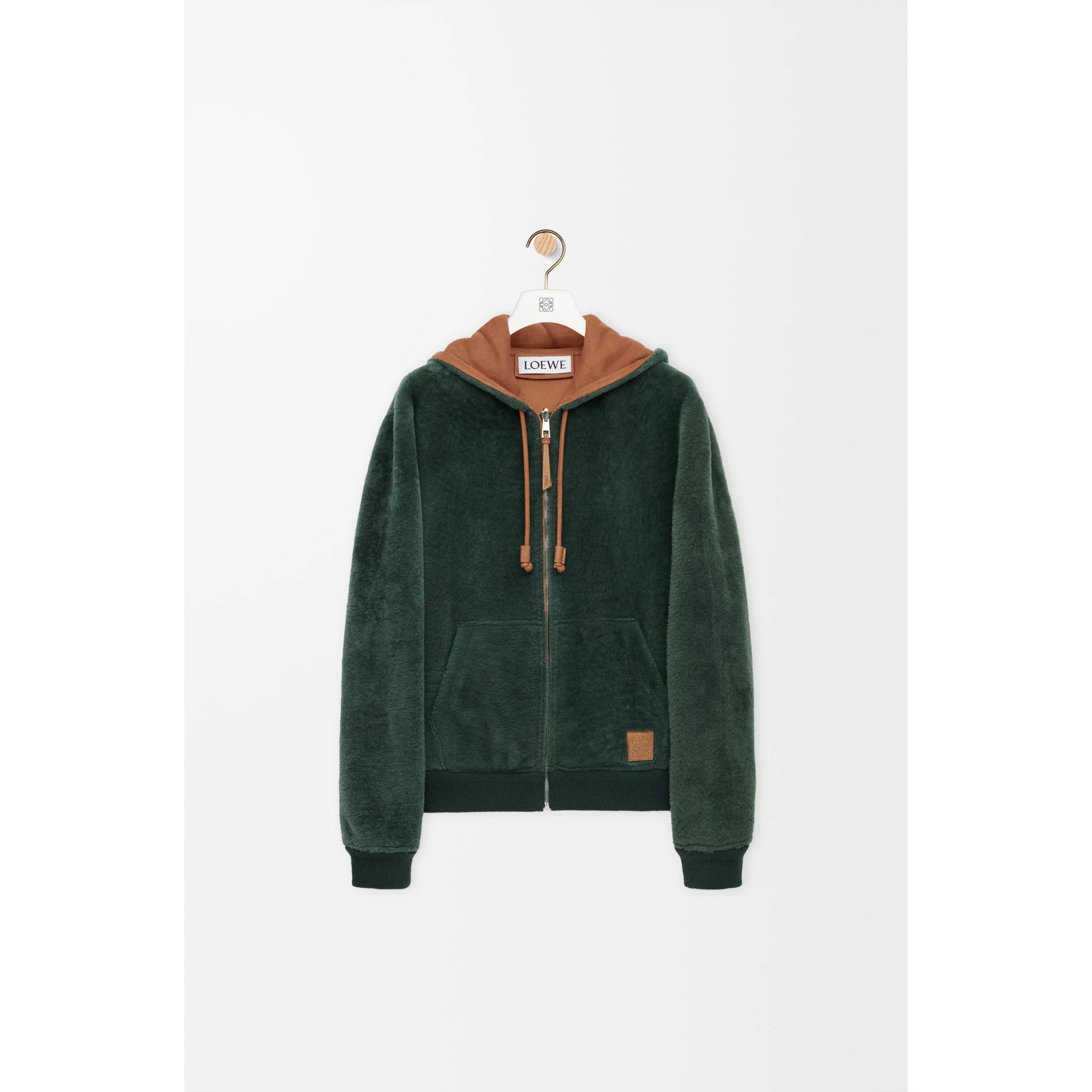 Hoodie sweatshirt in shearling