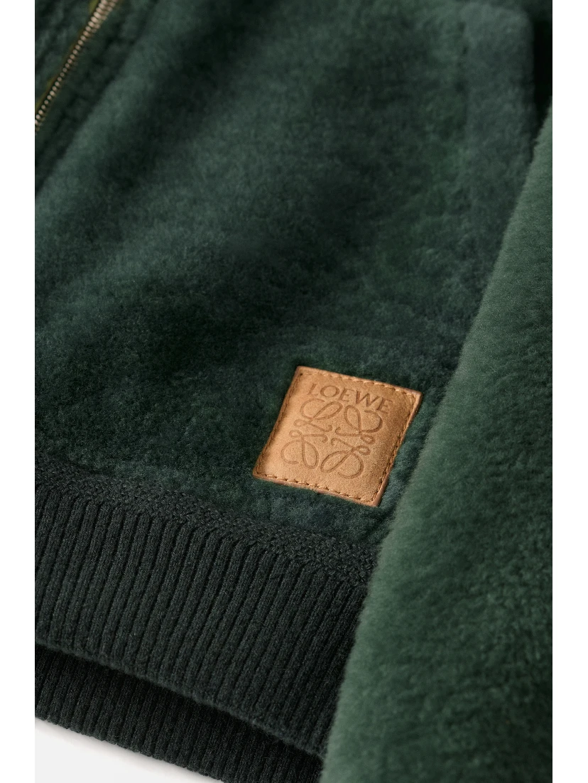 Hoodie sweatshirt in shearling