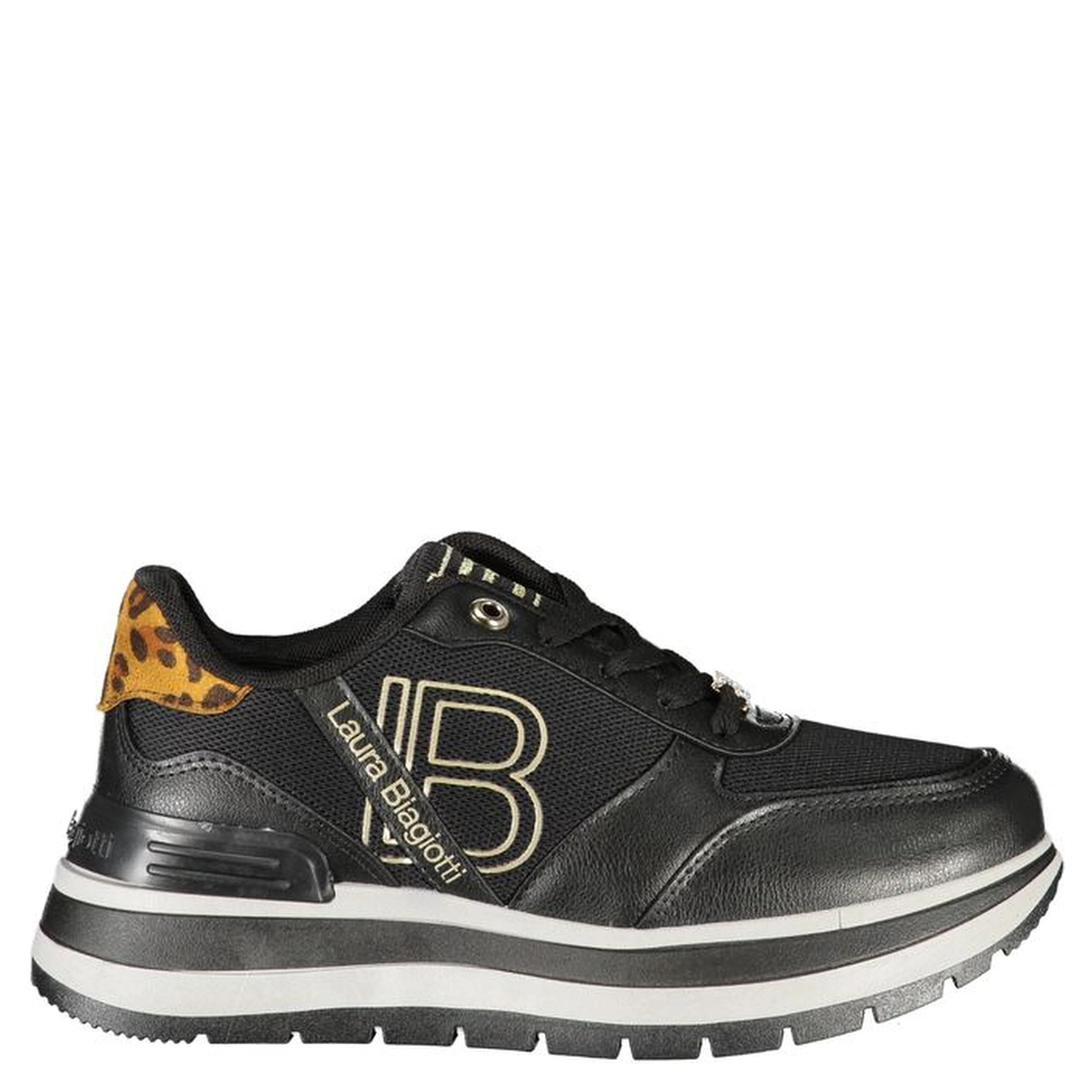 Black Polyester Women Sneaker