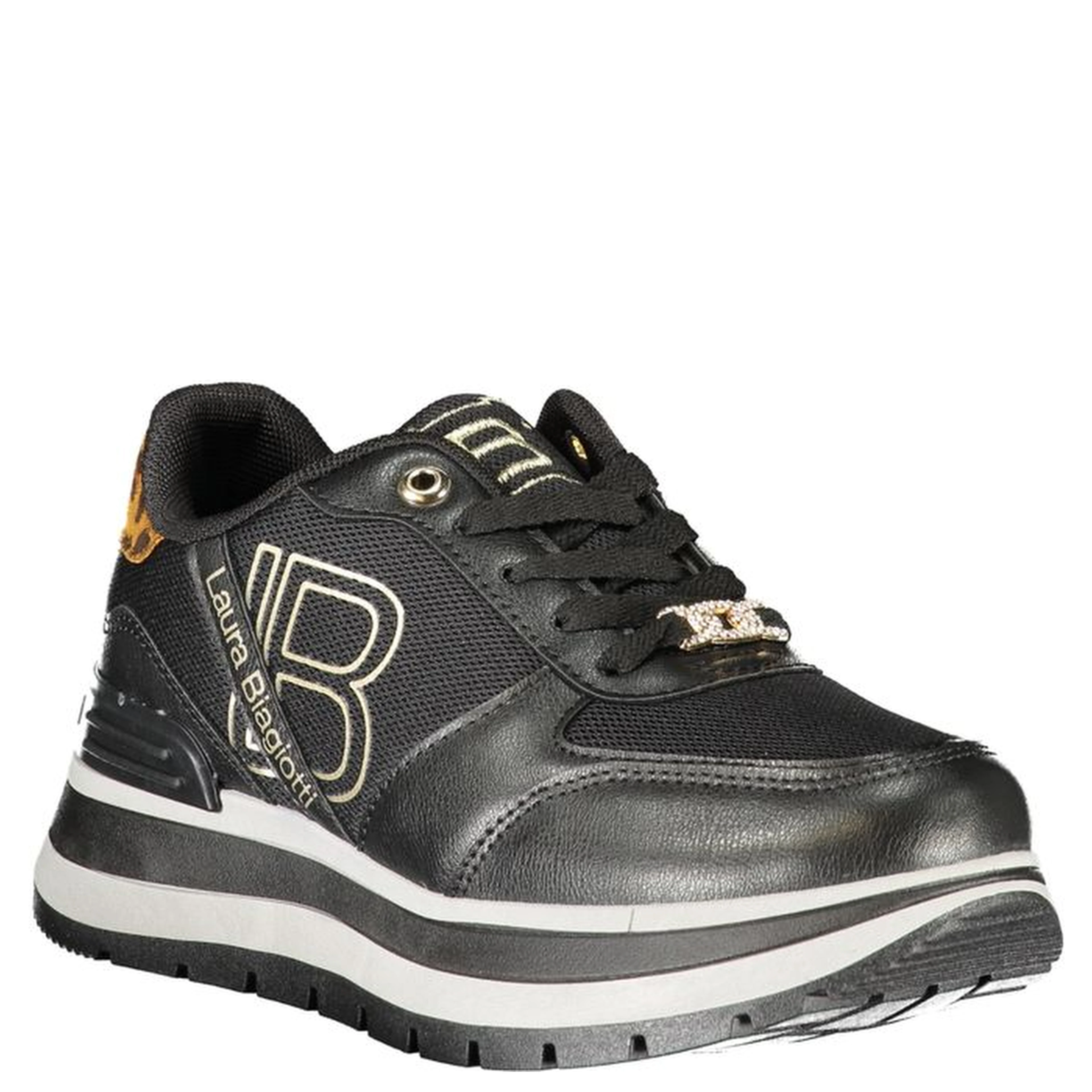Black Polyester Women Sneaker