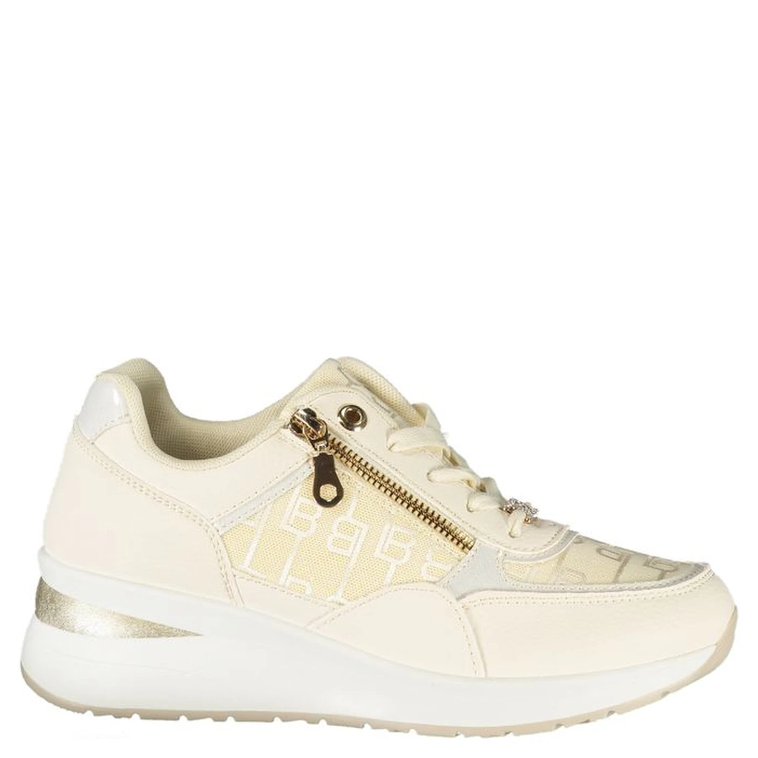 White Polyester Women Sneaker