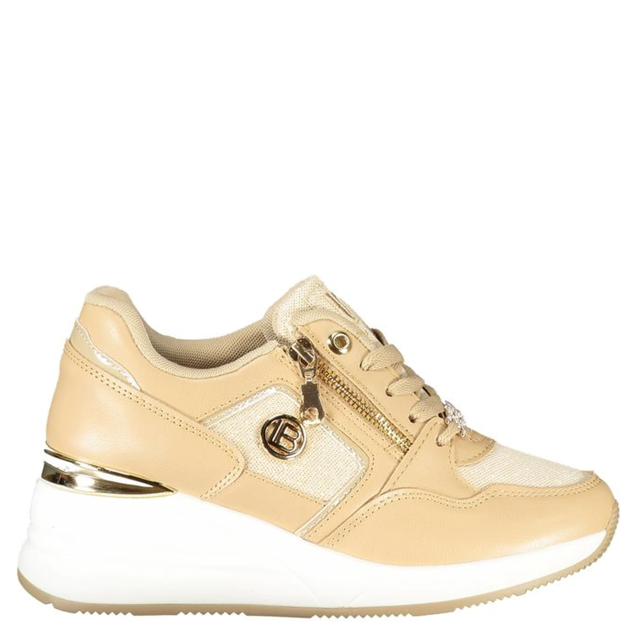 Beige Polyester Women Sneaker