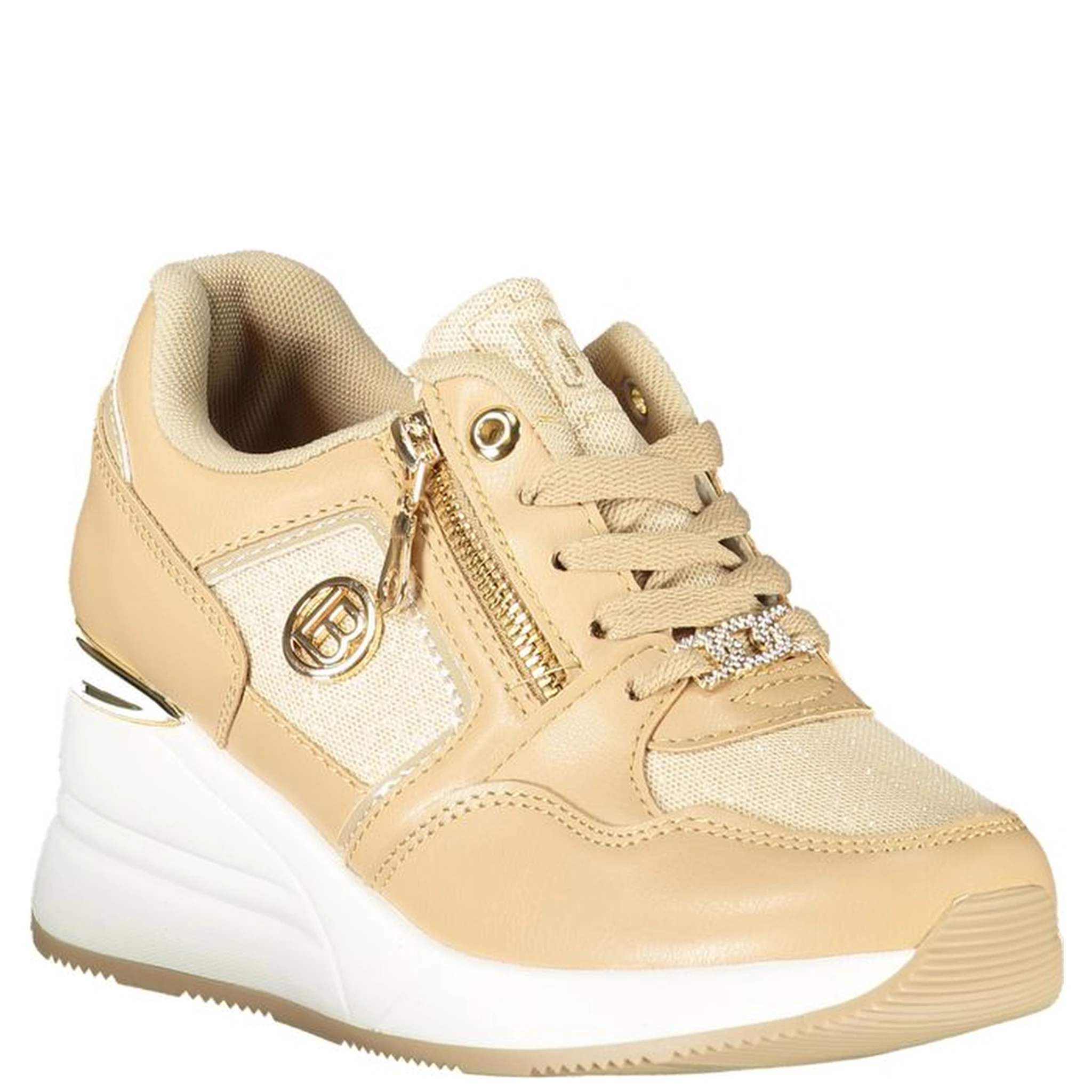 Beige Polyester Women Sneaker