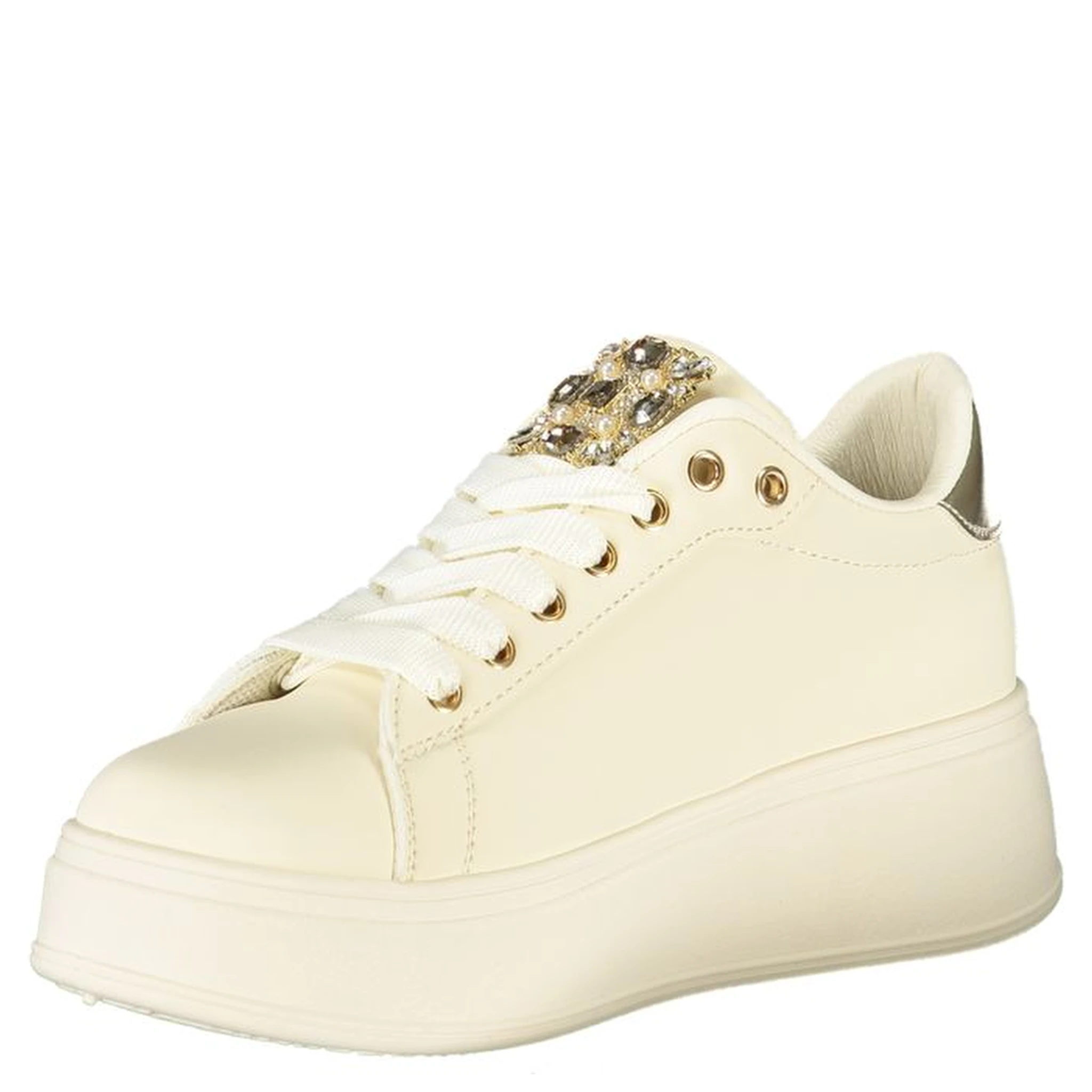 Beige Polyester Women Sneaker