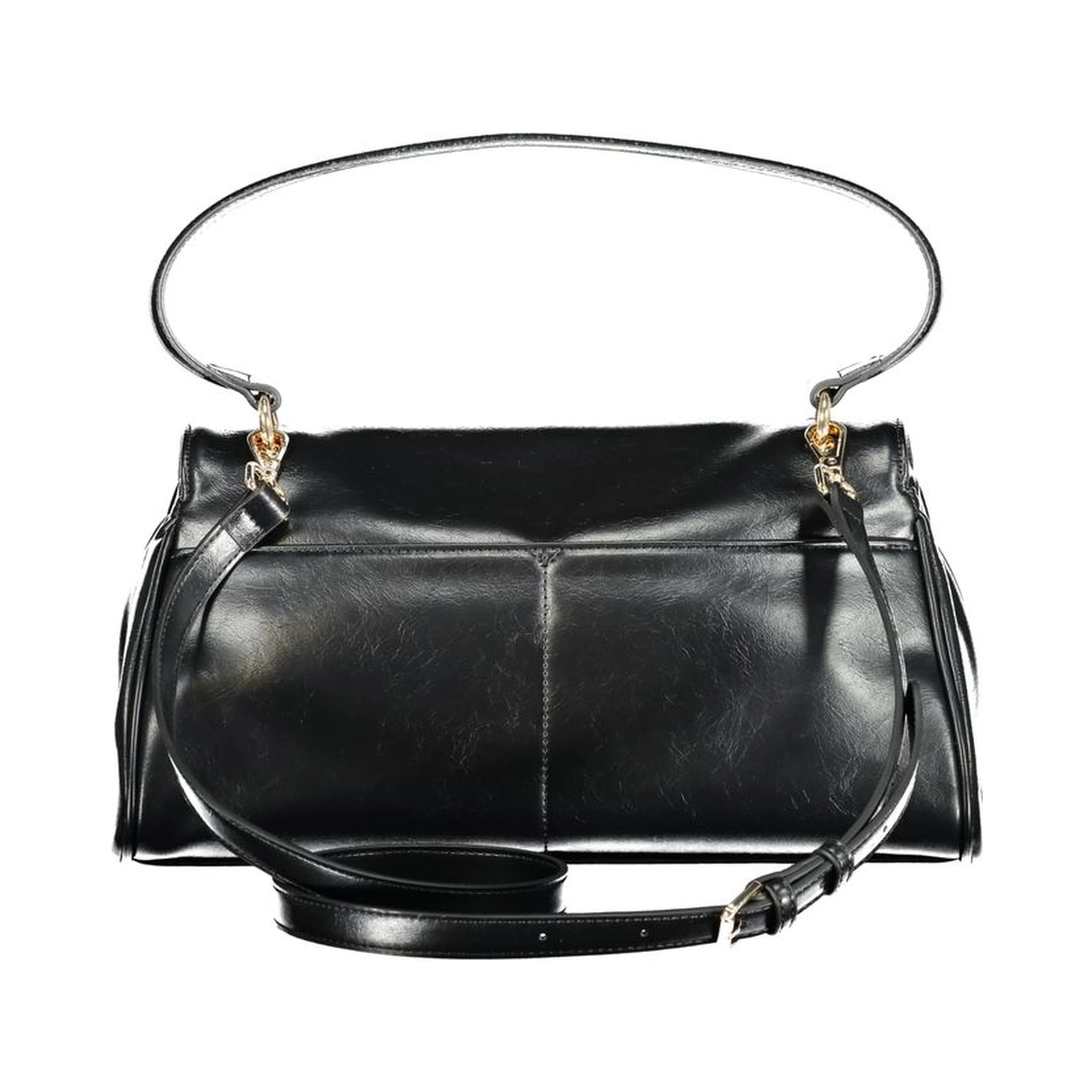 Black Polyethylene Women Handbag