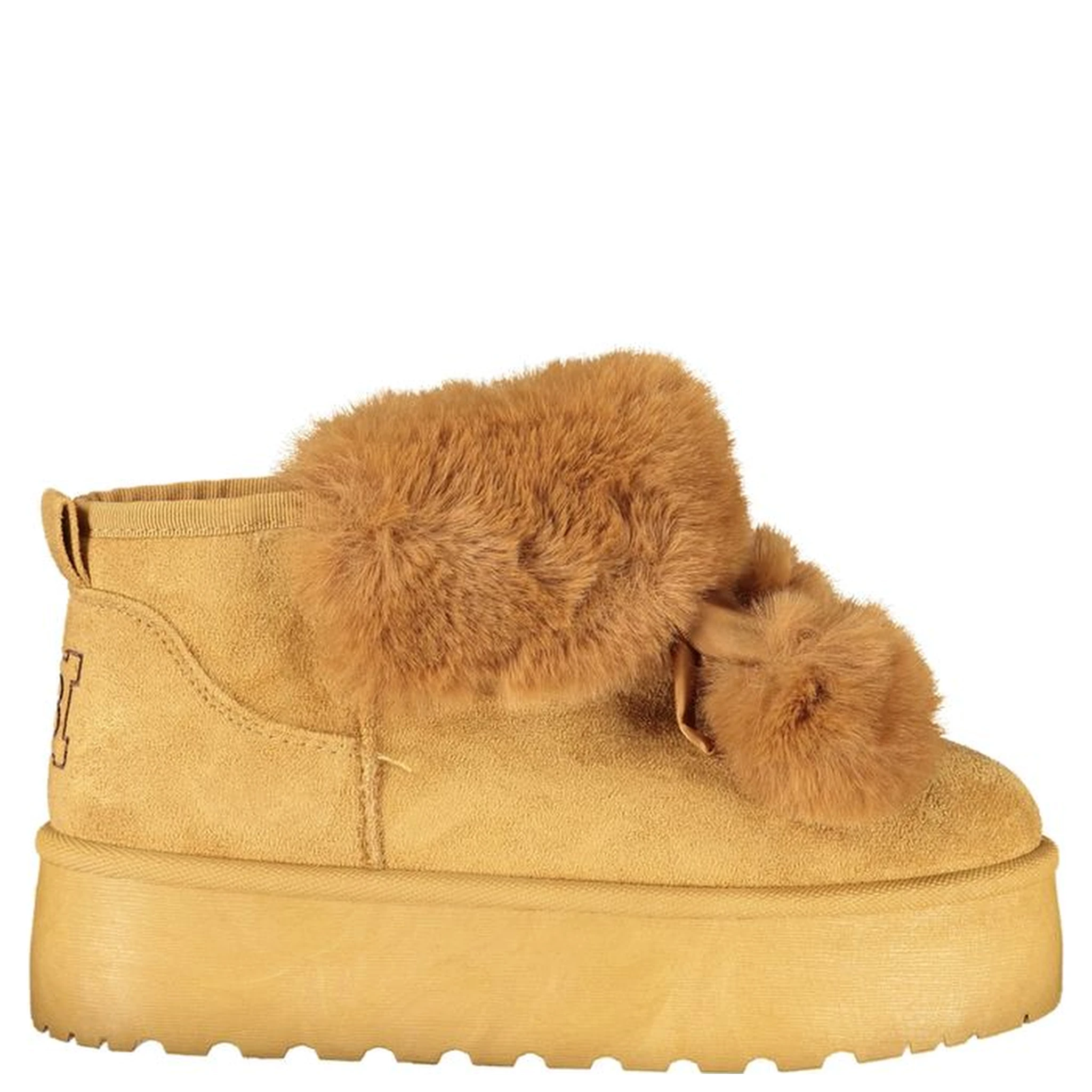 Brown Polyester Women Boot