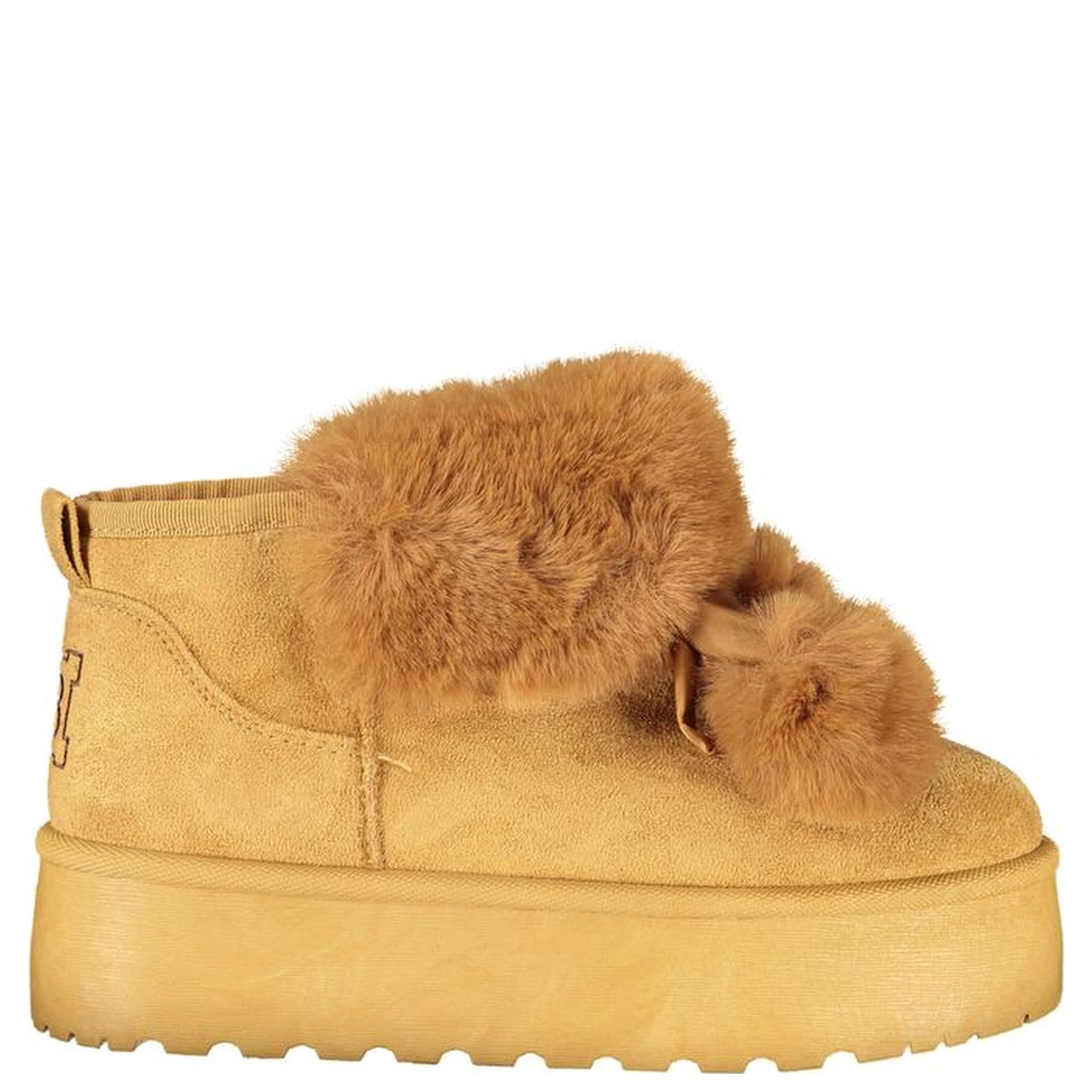 Brown Polyester Women Boot