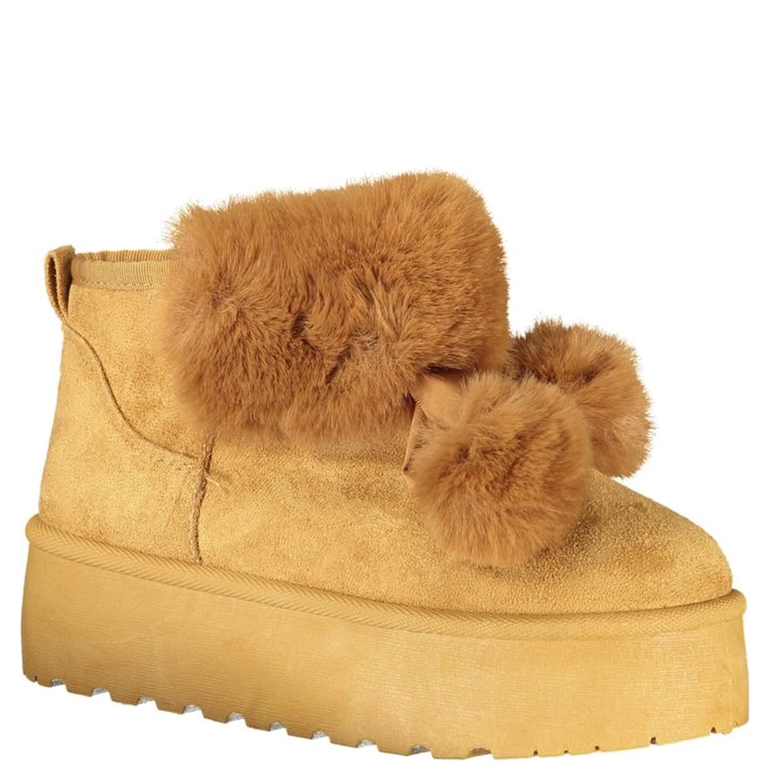 Brown Polyester Women Boot