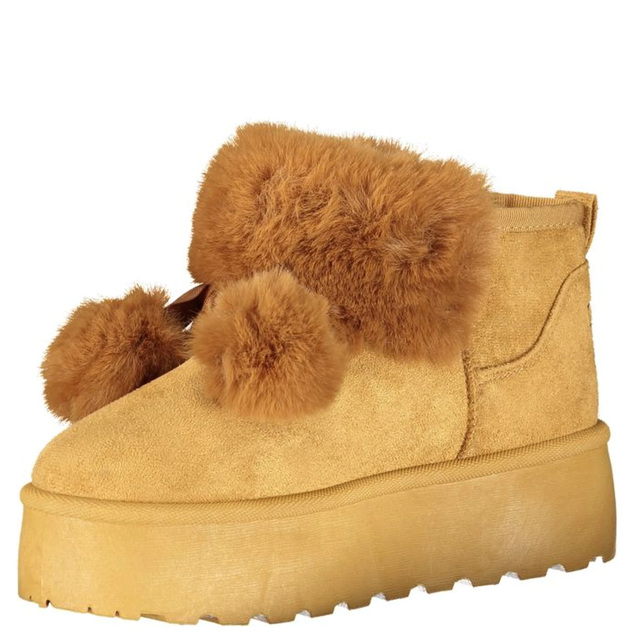 Brown Polyester Women Boot
