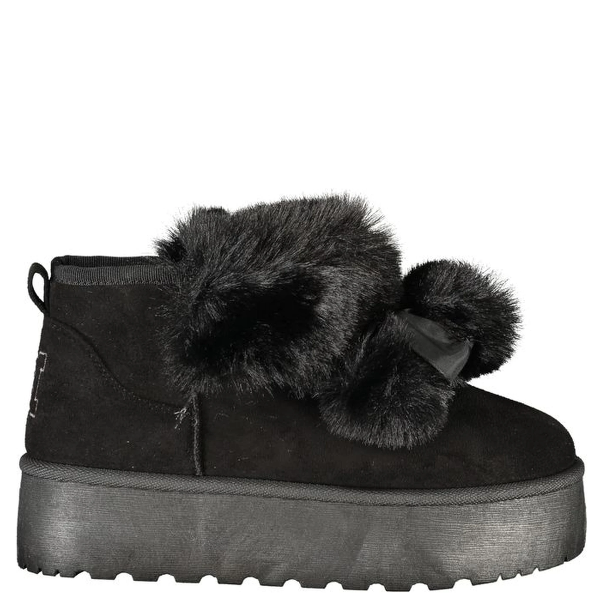 Black Polyester Women Boot