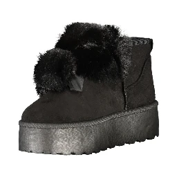 Black Polyester Women Boot